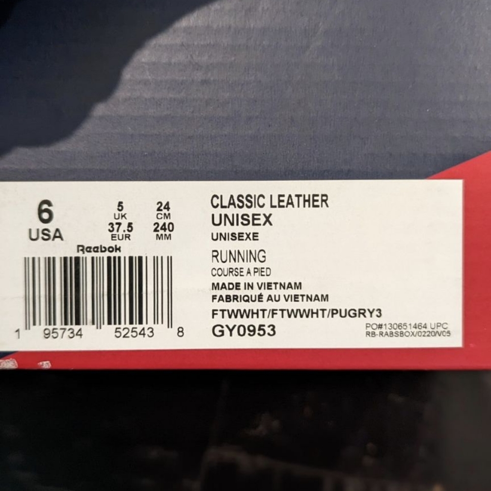 Reebok classic leather unisex running shoes - Picture 3 of 5